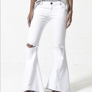 One Teaspoon Marines Luxe White Extreme Flare NWT